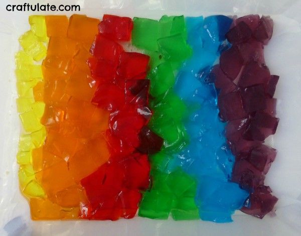 Rainbow Jello Sensory Play
