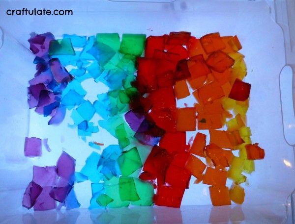 Rainbow Jello Sensory Play