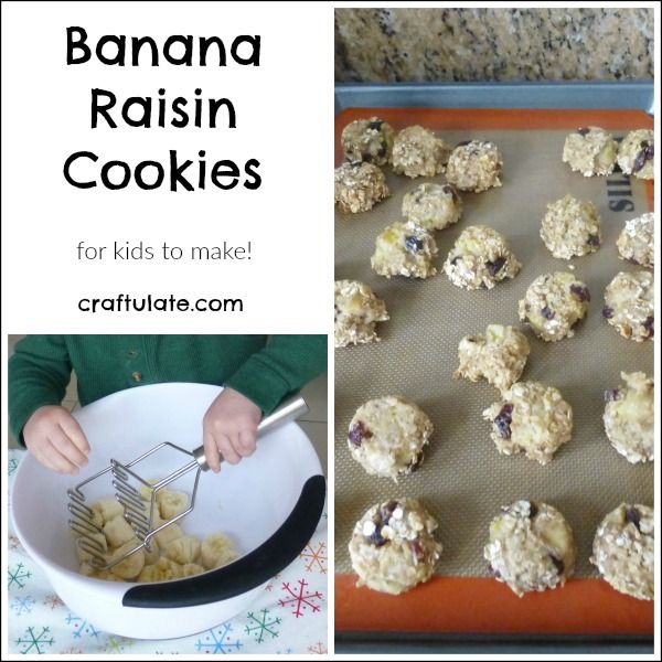 Banana Raisin Cookies - make them with your toddler!