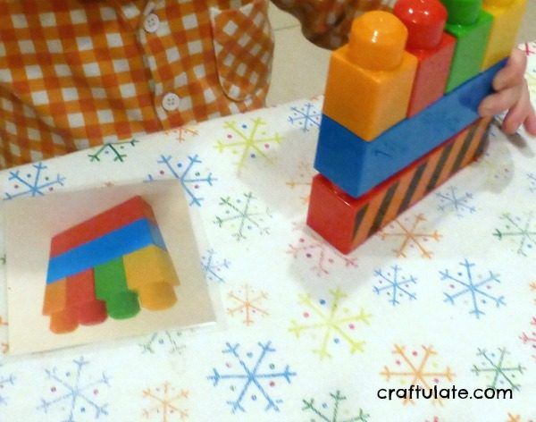 Copying Patterns with Building Blocks - fine motor practice