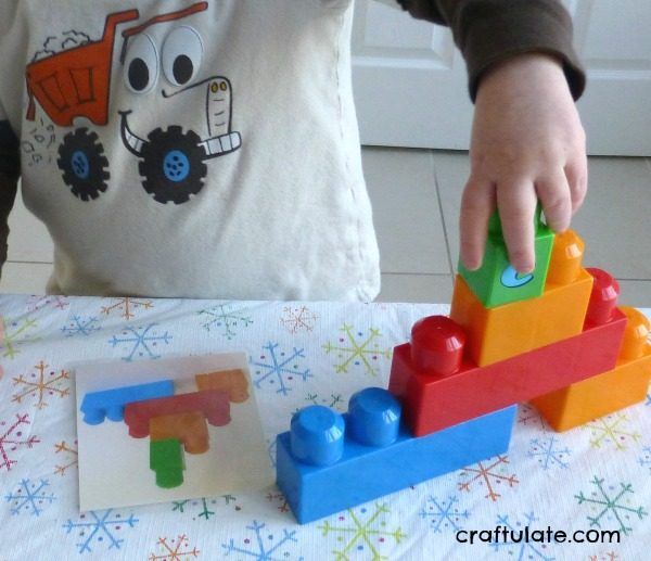 Copying Patterns with Building Blocks - fine motor practice