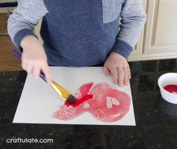 Crayon Resist Hearts - Valentine's Day art for kids