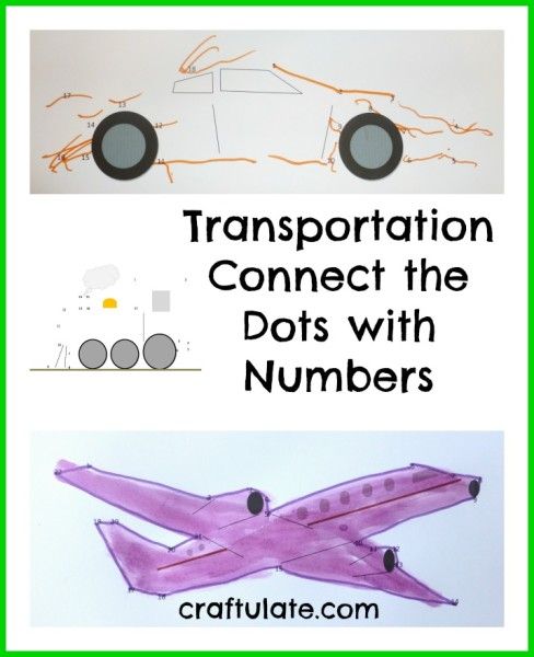 Transportation Connect the Dots with Numbers