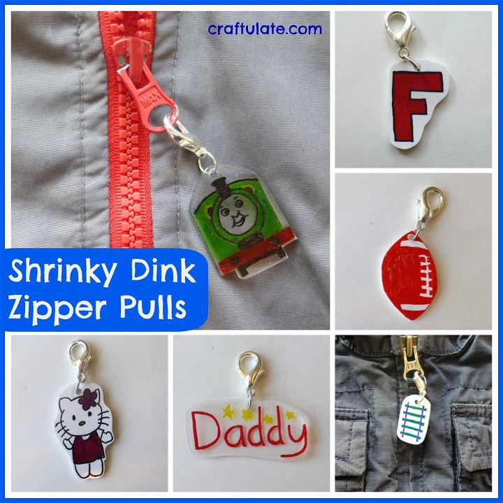 Shrinky Dink Zipper Pulls - easy for children to design!