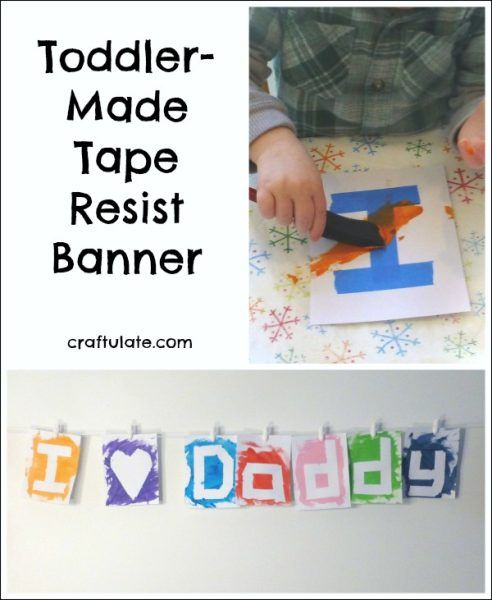 Toddler-Made Tape Resist Banner - for Valentine's Day, Mother's Day, Father's Day - and more!