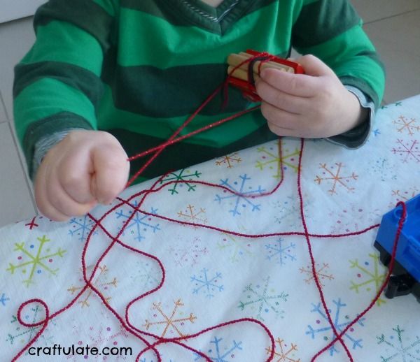 Train-Themed Unwrapping - fine motor activity