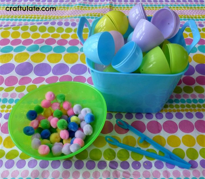 Easter Egg Fine Motor Fun with Pompoms