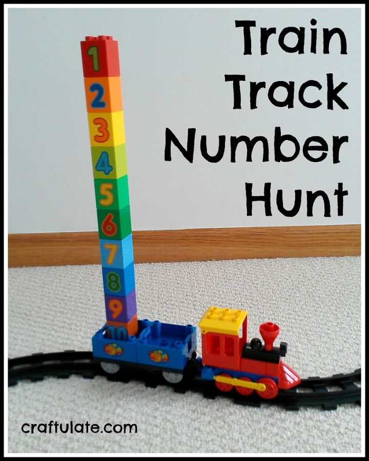 Train Track Number Hunt - a fun learning activity for toddlers