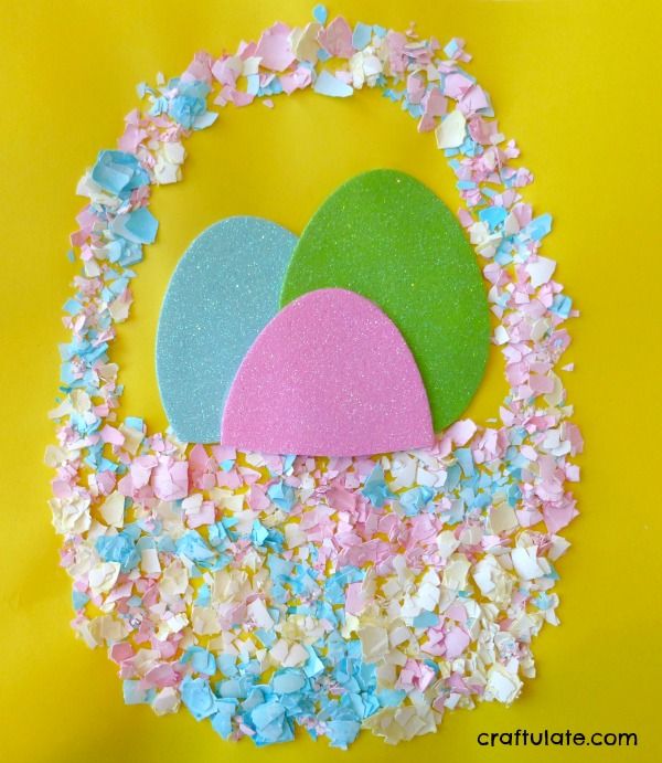Easter Basket Egg Shell Art - a fun project for kids to make