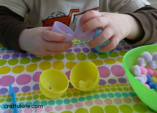 Easter Egg Fine Motor Fun with Pompoms