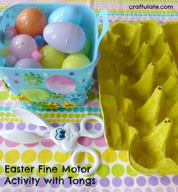 Easter Fine Motor Activity with Tongs - perfect for toddlers