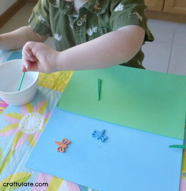 Craft Foam Collage - a fun reusable way to make art with water instead of glue!