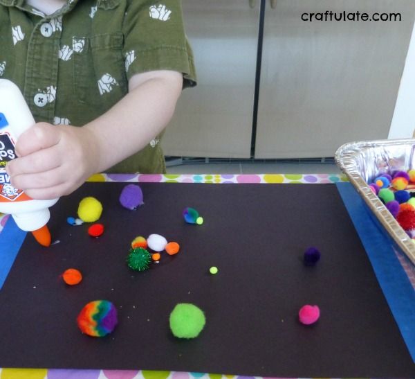 Pom Pom Collage For Toddlers - for fine motor practice