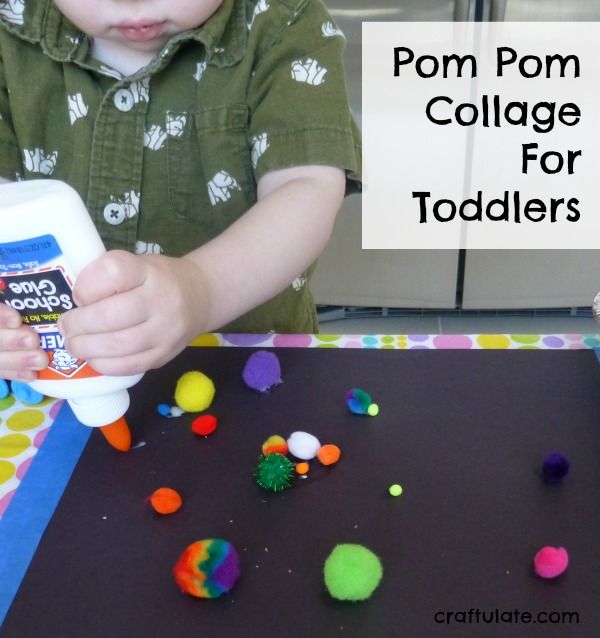 Pom Pom Collage For Toddlers - for fine motor practice