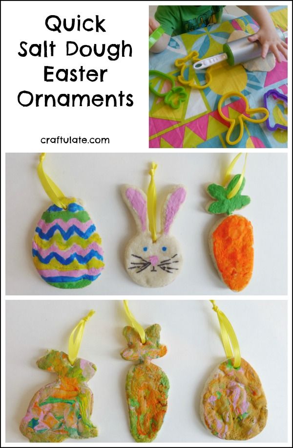 Quick Salt Dough Easter Ornaments - using a simple recipe and cookie cutters!