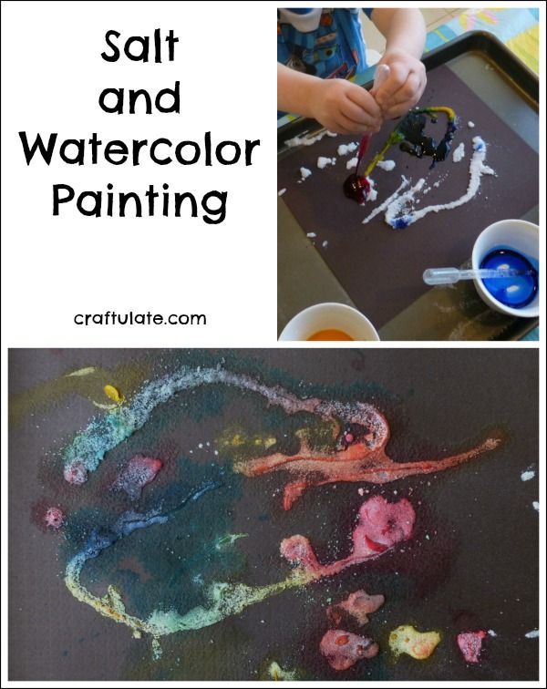 Salt and Watercolor Painting - a great art technique for kids to try!