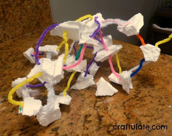 Creative Construction Styrofoam and Pipe Cleaners Craftulate