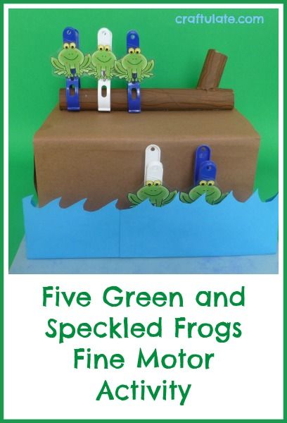 Five Green and Speckled Frogs Fine Motor Activity