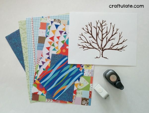 Punched Paper Tree Collage - Craftulate