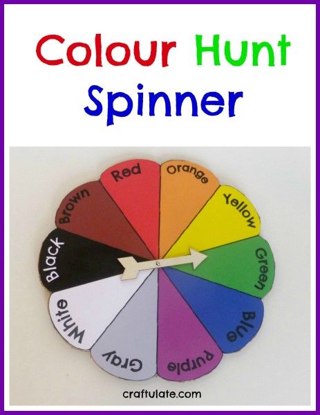 Colour Hunt Spinner for kids - with free printable!