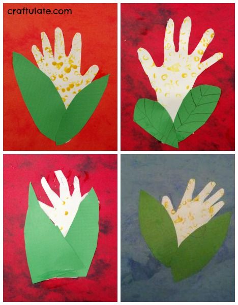 Handprint Corn Cob - a fall art project for kids to make