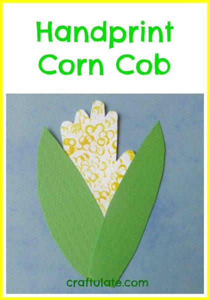 Handprint Corn Cob - a fall art project for kids to make