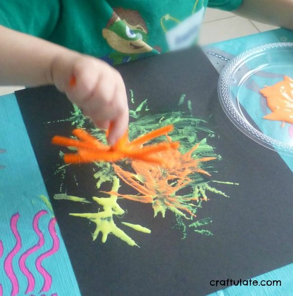 Glow-in-the-Dark Fireworks Painting