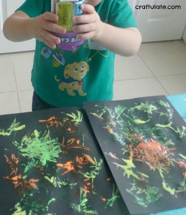 Glow-in-the-Dark Fireworks Painting