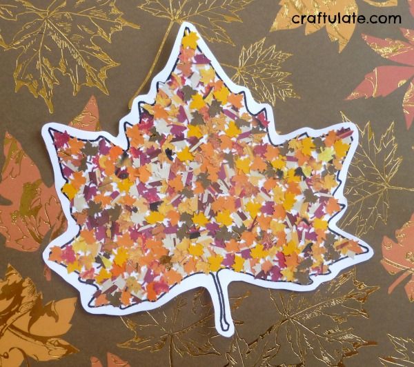 Fall Leaf Punch Collage for kids to make