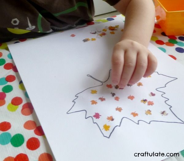 Fall Leaf Punch Collage for kids to make