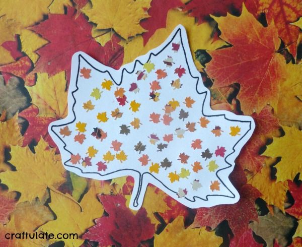Fall Leaf Punch Collage for kids to make