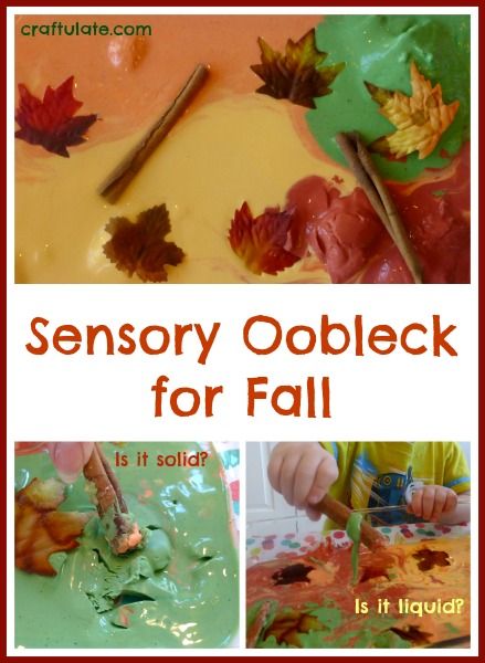 Sensory Oobleck for Fall - a fun sensory play recipe for kids