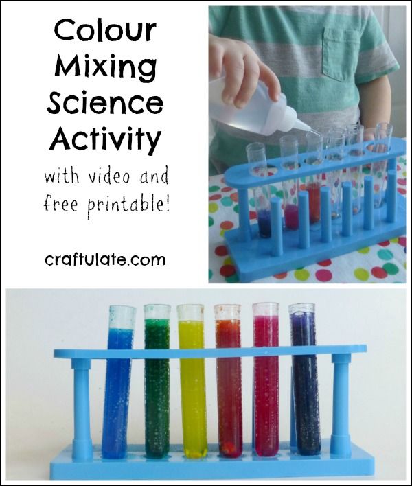 Colour Mixing Science Activity - with cool video and free printable!