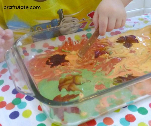 Sensory Oobleck for Fall - a fun sensory play recipe for kids