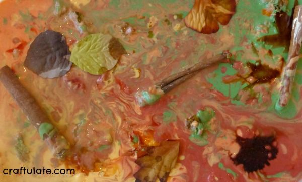 Sensory Oobleck for Fall - a fun sensory play recipe for kids