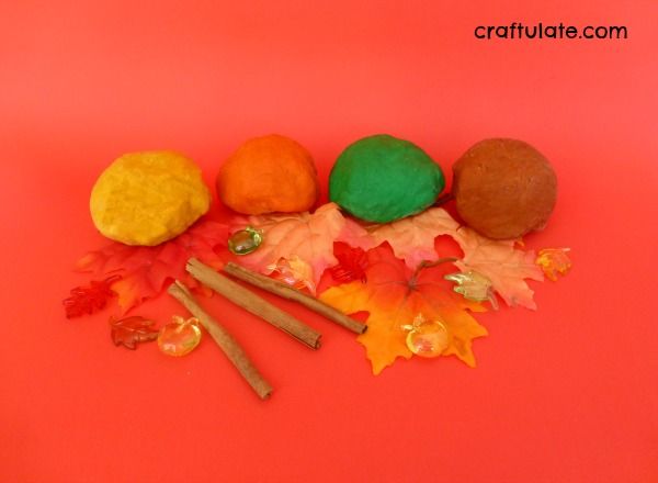 Fall Play Dough Fun - cinnamon, apple, pumpkin pie and ginger!