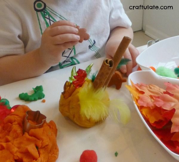 Fall Play Dough Fun - cinnamon, apple, pumpkin pie and ginger!