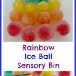 Rainbow Ice Ball Sensory Bin