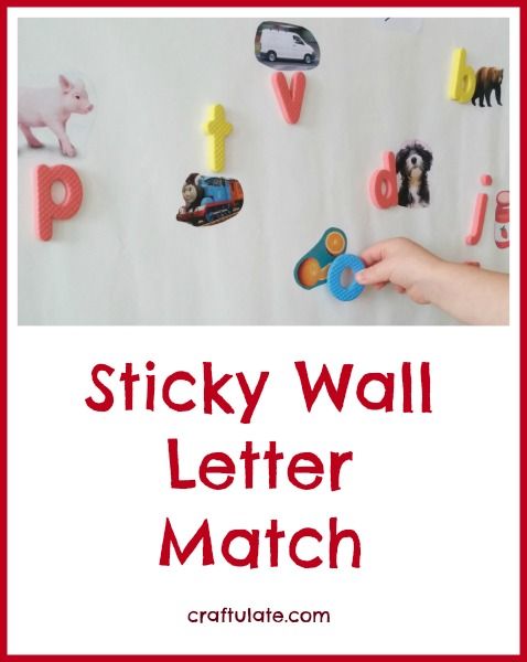 Sticky Wall Letter Match - a fun activity for preschoolers