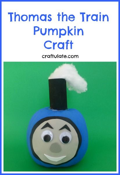 Thomas the Train Pumpkin Craft - a cute idea for train loving kids at Halloween