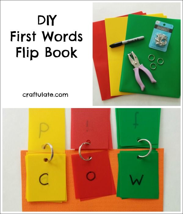 DIY First Words Flip Book - great for kids that are just learning to read and spell!