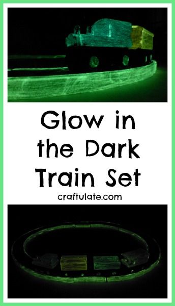 Glow in the Dark Train Set - such a fun way to enhance a wooden train track!