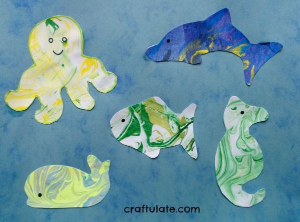 Marbled Animal Art for Kids