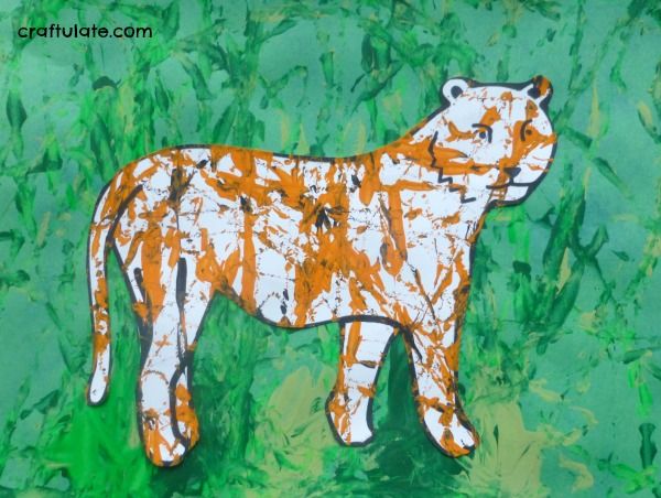 splatter paint tiger pattern