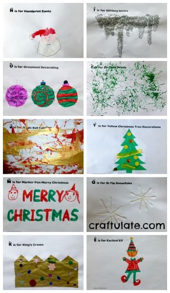 Christmas ABC Art Book - a free printable from Craftulate