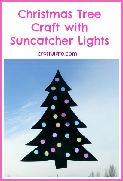 Christmas Tree Craft with Suncatcher Lights from Craftulate