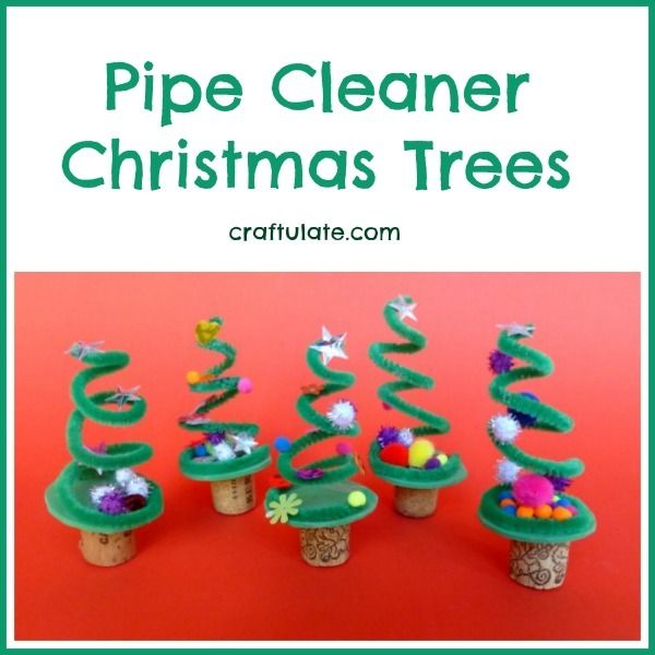 Pipe Cleaner Christmas Trees for kids to make