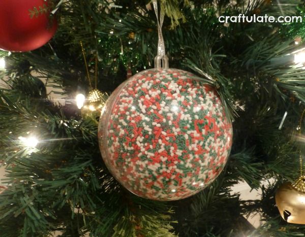 Sprinkle Ornaments - such a fun way to make tree decorations!
