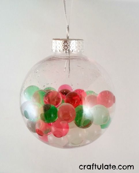 Water Bead Ornaments for kids to make. Great fine motor practice!