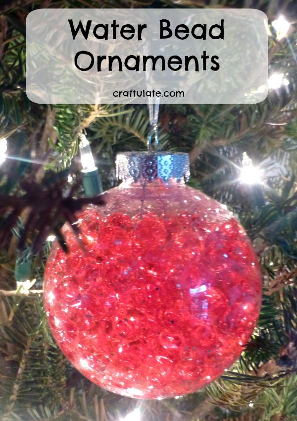 Water Bead Ornaments for kids to make. Great fine motor practice!